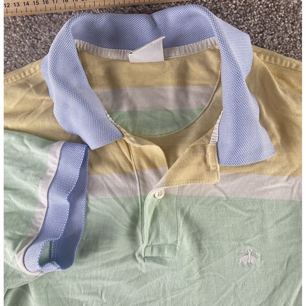 Brooks Brothers Slim Fit Polo Colorful Rainbow Striped Supima Cotton Lamb Logo
